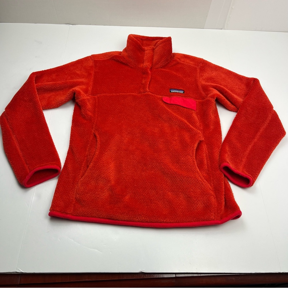 Patagonia Synchilla Polartec‎ Thermal Pro Womens Medium Orange Fleece Pullover